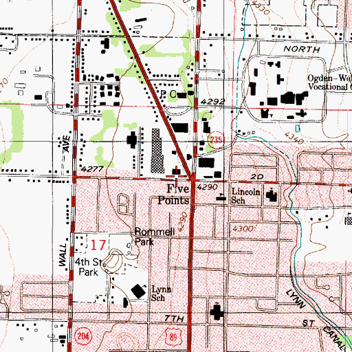Topographic Map of Five Points, UT