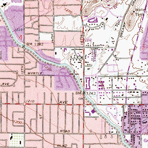 Topographic Map of Dreamy Draw, AZ