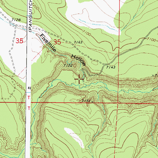 Topographic Map of Fivemile Hollow, UT