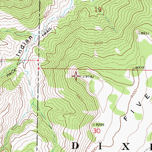 Topographic Map of Fivemile Ridge, UT