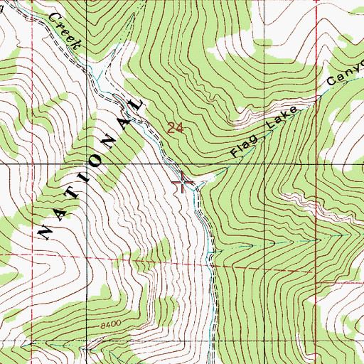 Topographic Map of Flaglake Canyon, UT