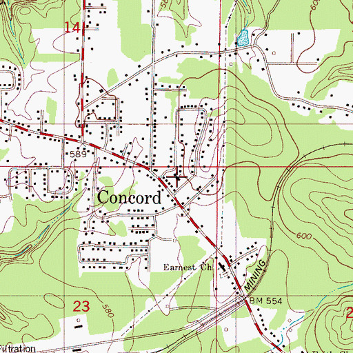 Topographic Map of Concord Highland Baptist Church, AL