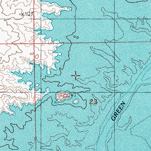 Topographic Map of Flaming Gorge Reservoir, WY