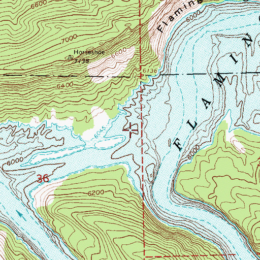 Topographic Map of Flaming Gorge Valley, UT