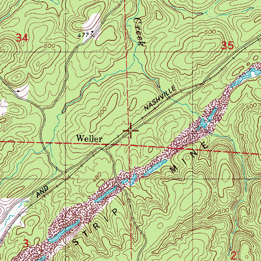 Topographic Map of Connellsville Junction (historical), AL