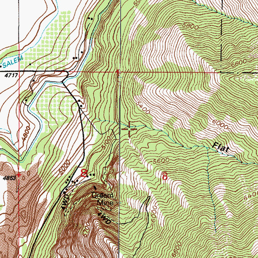 Topographic Map of Flat Canyon, UT