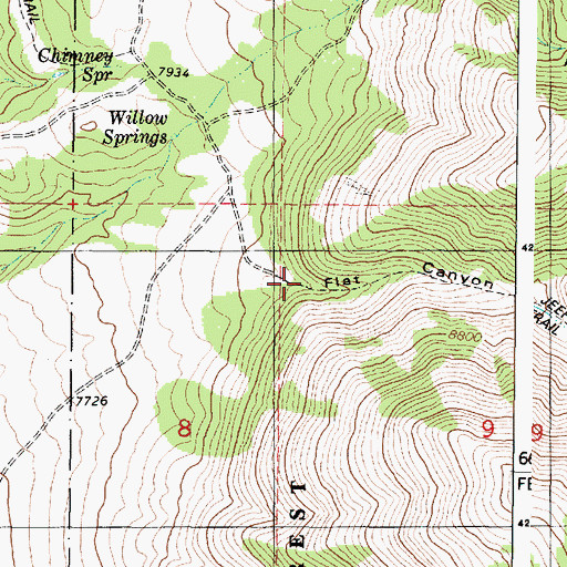 Topographic Map of Flat Canyon, UT