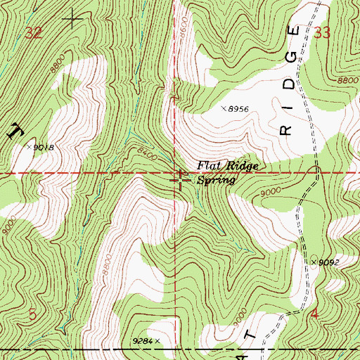 Topographic Map of Flat Ridge Spring, UT