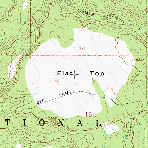 Topographic Map of Flat Top, UT