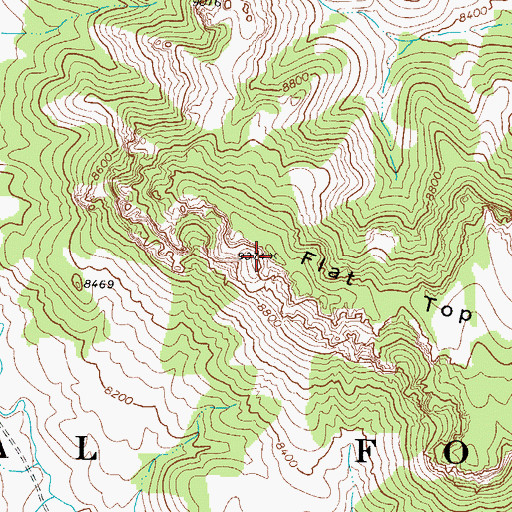 Topographic Map of Flat Top, UT