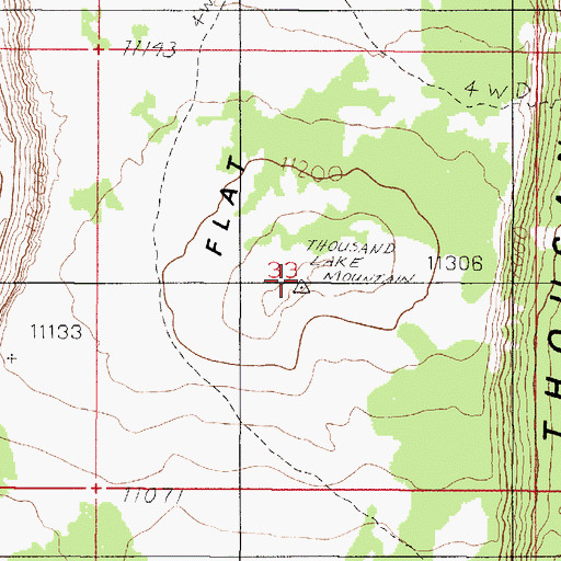 Topographic Map of Flat Top, UT