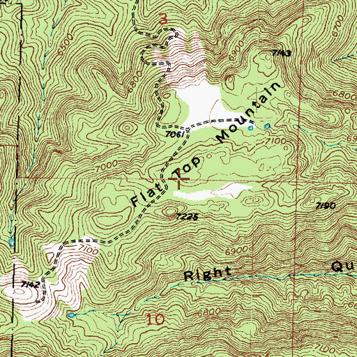 Topographic Map of Flat Top Mountain, UT