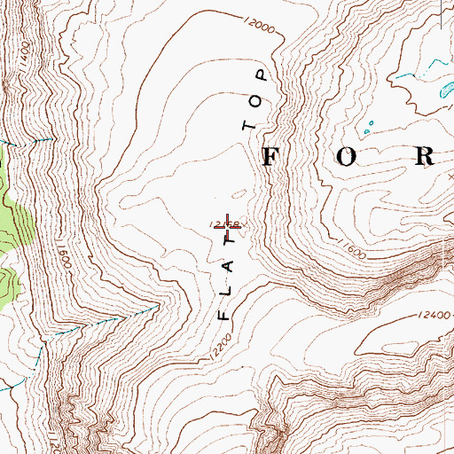 Topographic Map of Flat Top Mountain, UT