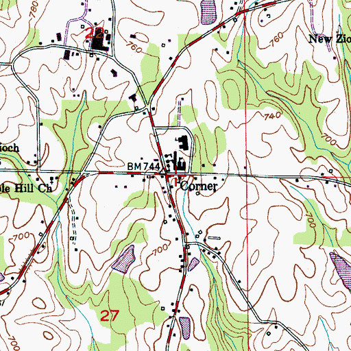 Topographic Map of Corner Elementary School, AL