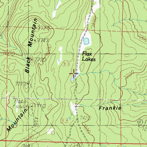 Topographic Map of Flax Lakes, UT