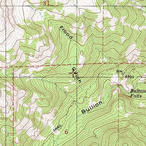 Topographic Map of Flood Gulch, UT