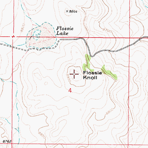 Topographic Map of Flossie Knoll, UT