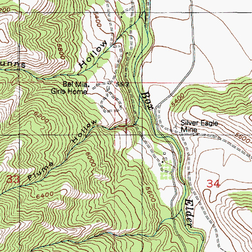 Topographic Map of Flume Hollow, UT