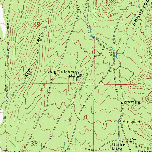 Topographic Map of Flying Dutchman Mine, UT