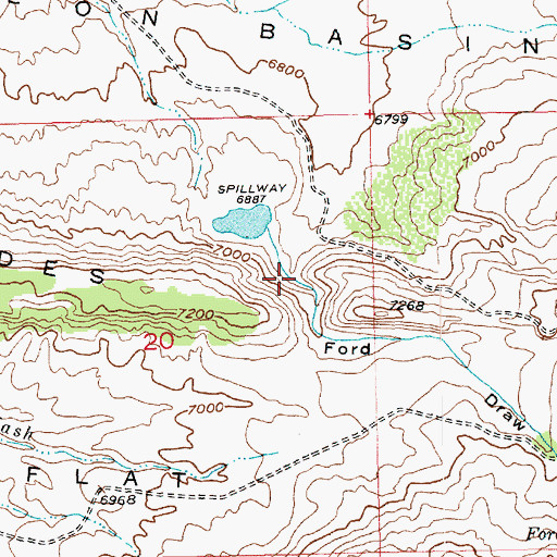 Topographic Map of Ford Draw, UT