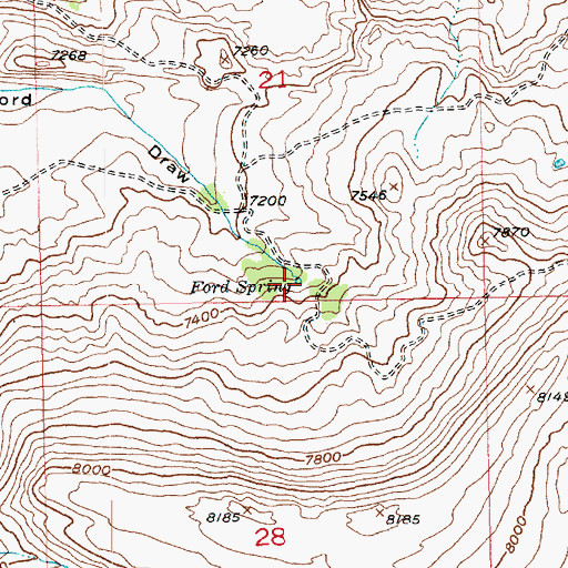 Topographic Map of Ford Spring, UT