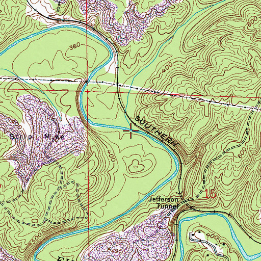 Topographic Map of Cow Branch, AL