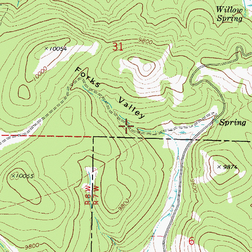 Topographic Map of Forks Valley, UT