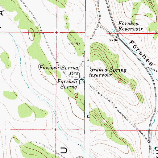 Topographic Map of Forshea Spring Reservoir, UT