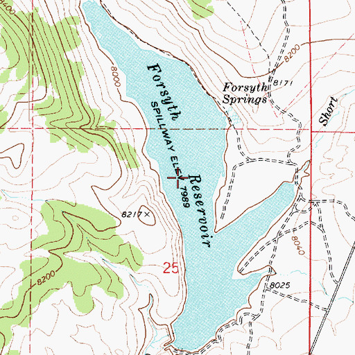 Topographic Map of Forsyth Reservoir, UT