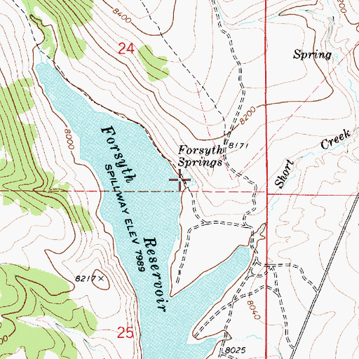 Topographic Map of Forsyth Springs, UT