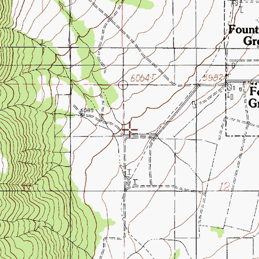Topographic Map of Fountain Green Pole Canyon, UT