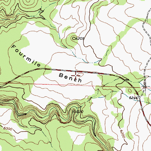 Topographic Map of Fourmile Bench, UT