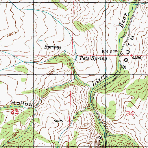 Topographic Map of Fourmile Canyon, UT