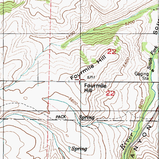 Topographic Map of Fourmile Hill, UT