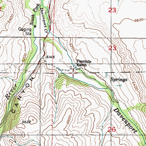 Topographic Map of Fourmile Ranch, UT