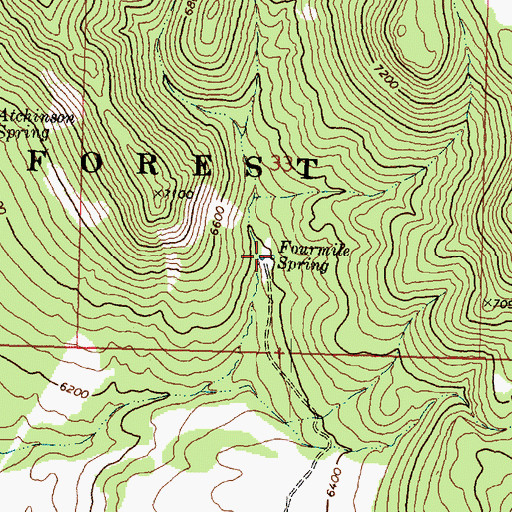 Topographic Map of Fourmile Spring, UT
