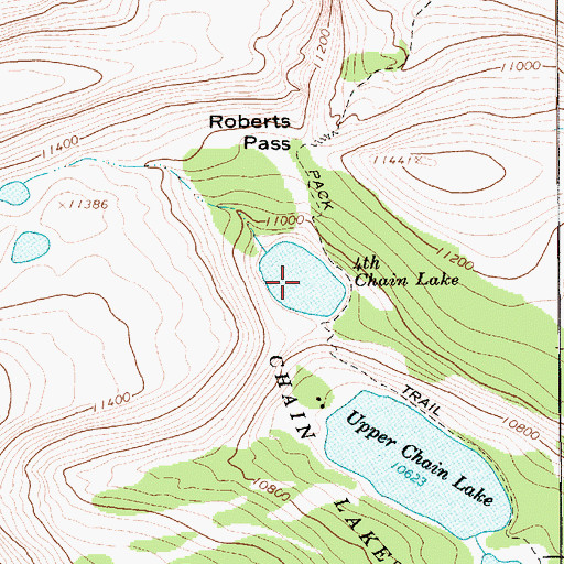 Topographic Map of Fourth Chain Lake, UT