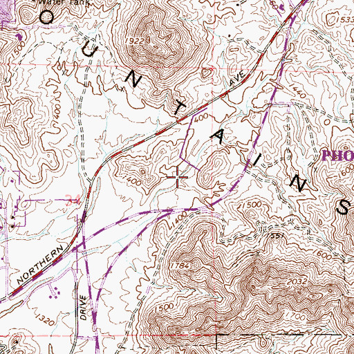 Topographic Map of Dreamy Draw Dam, AZ