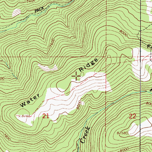 Topographic Map of Fourth Water Ridge, UT
