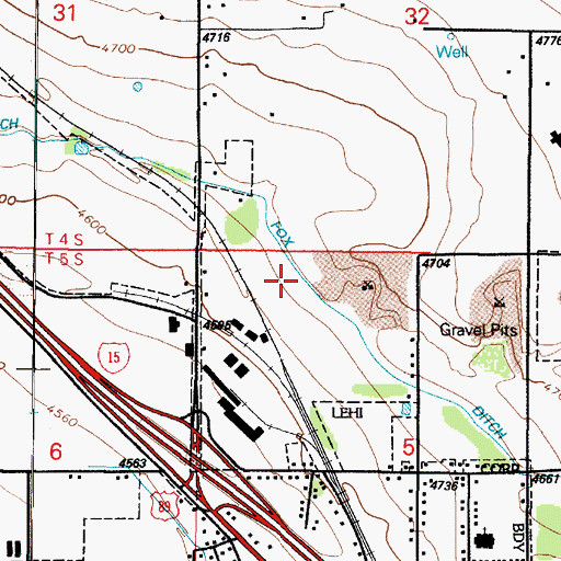 Topographic Map of Fox Ditch, UT
