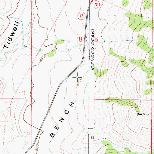 Topographic Map of Foy Bench, UT