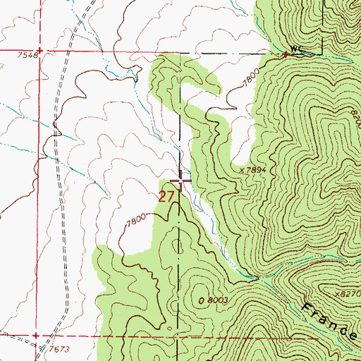 Topographic Map of France Canyon, UT