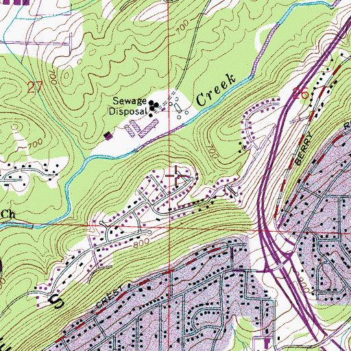 Topographic Map of Crest, AL