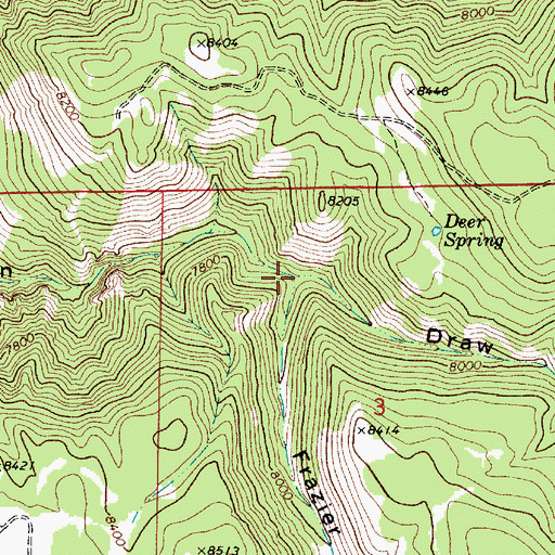 Topographic Map of Frazier Hollow, UT