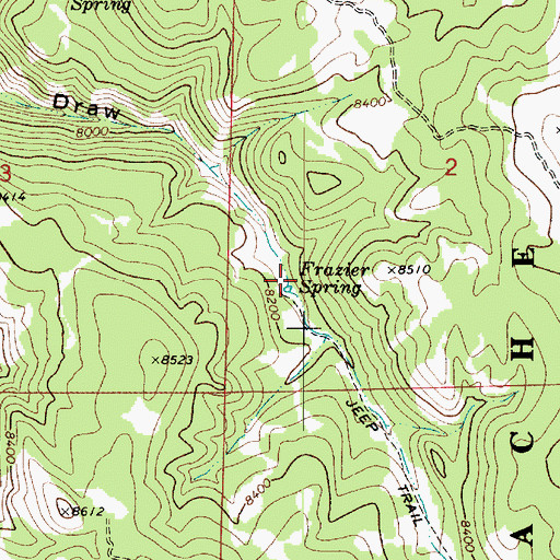 Topographic Map of Frazier Spring, UT