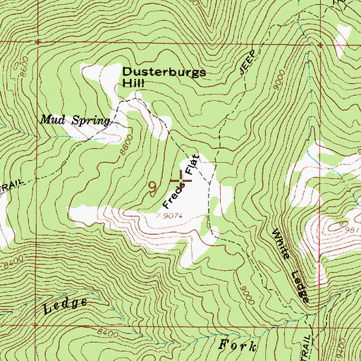 Topographic Map of Freds Flat, UT