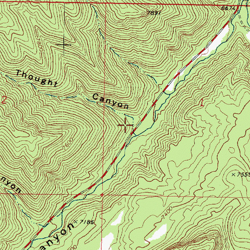 Topographic Map of Free Thought Canyon, UT