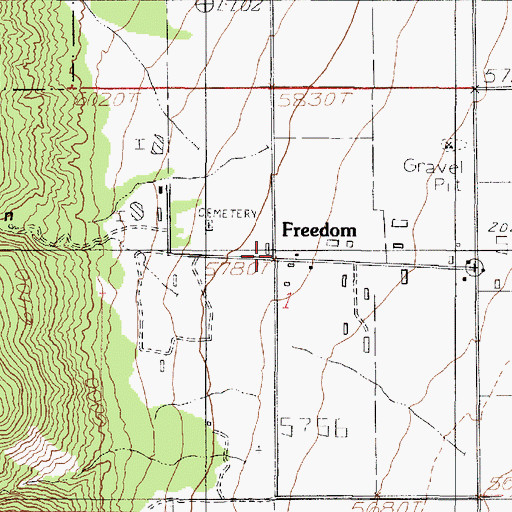 Topographic Map of Freedom, UT
