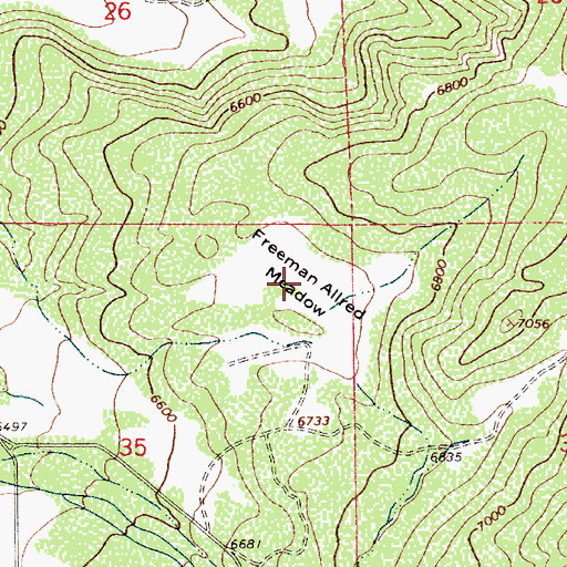 Topographic Map of Freeman Allred Meadow, UT