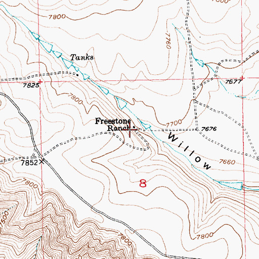 Topographic Map of Freestone Ranch, UT